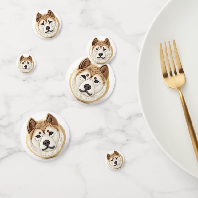 Confettis Akita Chien 3D Inspiré (Groupe)