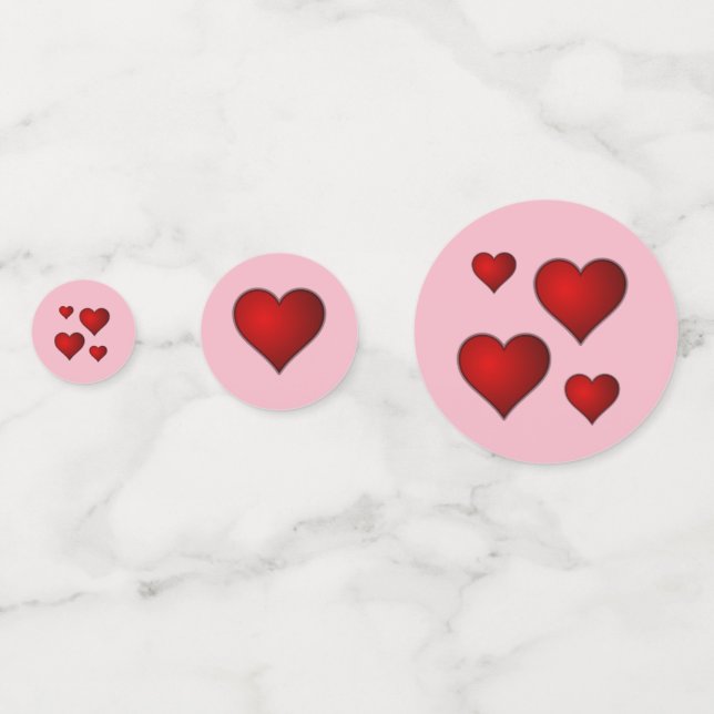 Confettis Amour rouge et rose et Coeurs Valentines Fête des  (Derrière)