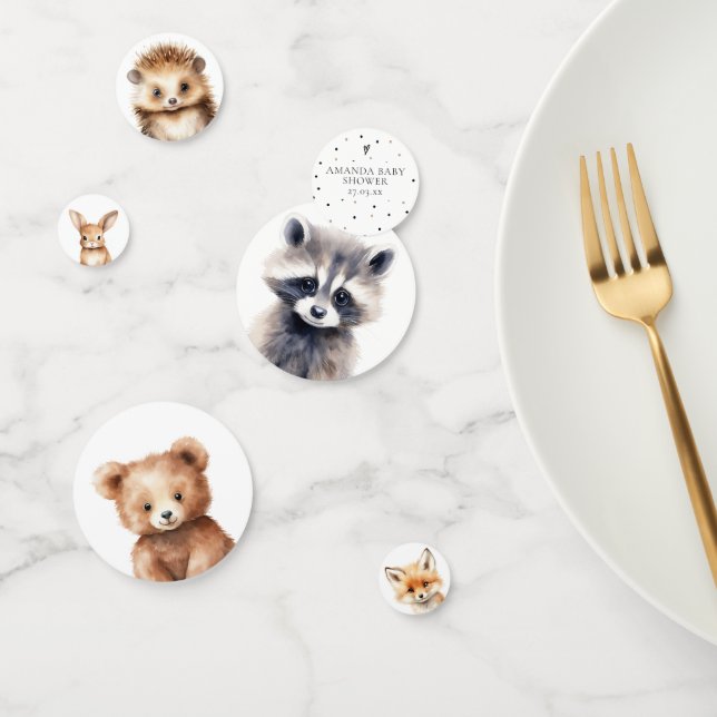 Confettis Animaux des bois Baby shower moderne (Groupe)