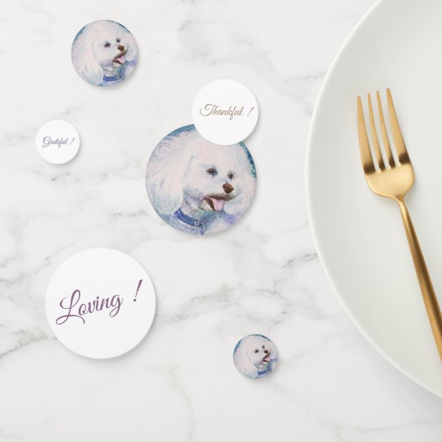 Confettis Anniversaire des chiots blancs Bichon Frise (Groupe)