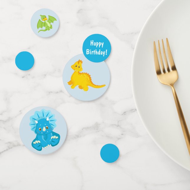 Confettis Anniversaire du garçon Cute Dinosaur (Groupe)