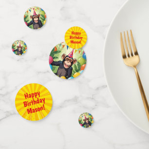 Confettis Anniversaire du singe sauvage de la jungle sauvage