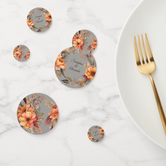 Confettis Aquarelle automnale Rustique Mariage floral (Groupe)