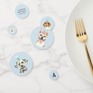 Confettis Aquarelle Chien Chien Chiot fête d'anniversaire