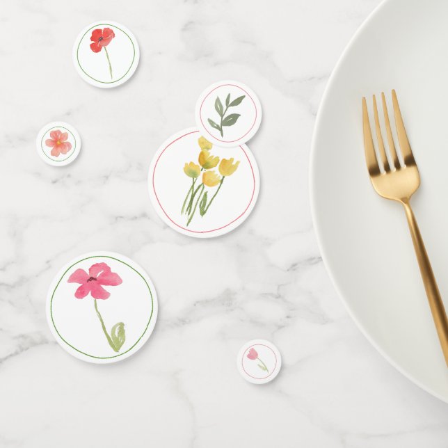 Confettis Aquarelle Fleur Sauvage (Groupe)