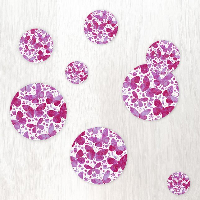 Confettis Aquarelle papillon Magenta Rose (Hot magenta pink watercolor butterfly pattern confetti)
