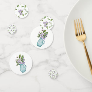 Confettis Aquarelle Purple Pois Doux Fleurs