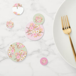Confettis Aquarelle rose et verte Scatter de table florale