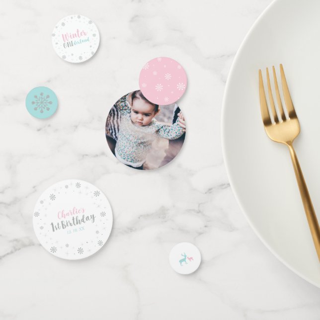 Confettis Argent, Menthe & Pink Winter Wonderland 1er annive (Groupe)