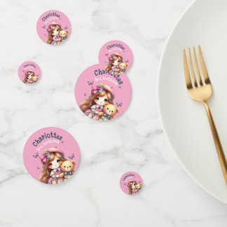 Confettis Assiette en papier personnalisée pour fille d'anni