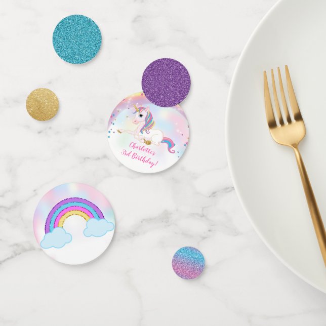 Confettis Au-dessus de la fête magique d'anniversaire Rainbo (Groupe)