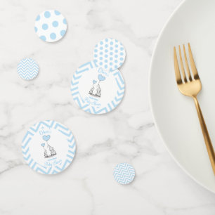 Confettis Baby Blue Éléphant Baby Shower Personnalisé
