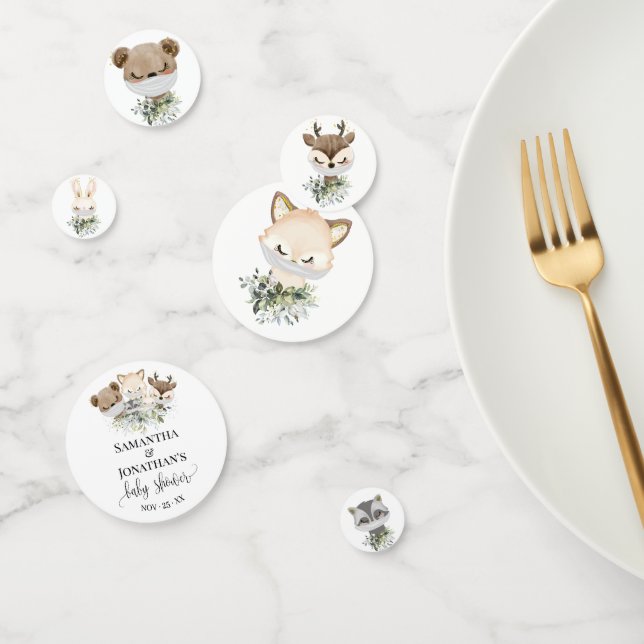 Confettis Baby shower animal forestier (Groupe)