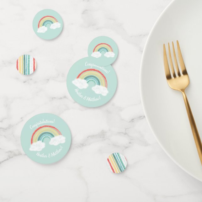 Confettis Baby shower arc-en-ciel Boho (Groupe)
