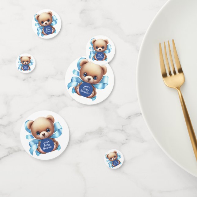 Confettis Baby shower Bleu Teddy Bear (Groupe)