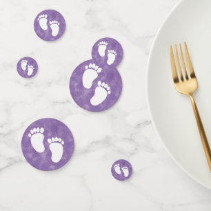 Confettis Baby shower d'aquarelle violet Pied Impression