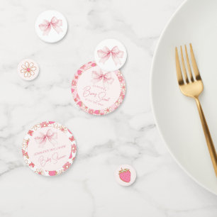 Confettis Baby shower de fraises à baies roses