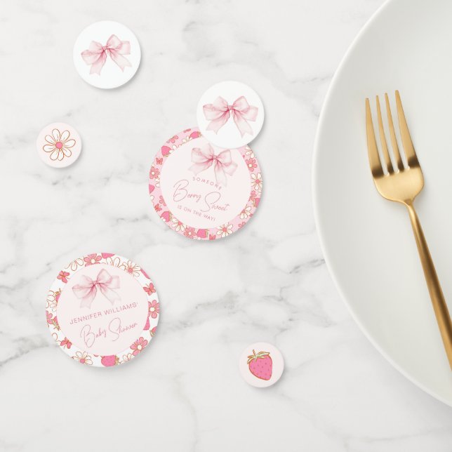 Confettis Baby shower de fraises à baies roses (Groupe)