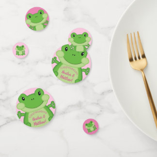 Confettis Baby shower de grenouille rose