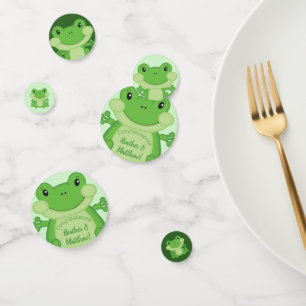 Confettis Baby shower de grenouille vert