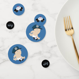 Confettis Baby shower de police Baby Cop Baby shower Confett