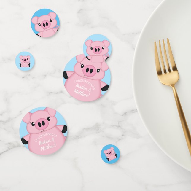 Confettis Baby shower de porc (Groupe)