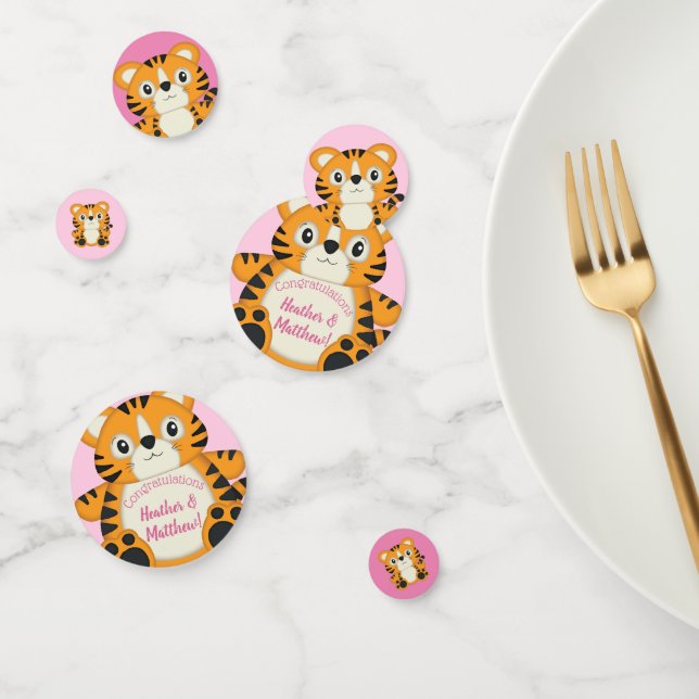 Confettis Baby shower de tigre rose (Groupe)