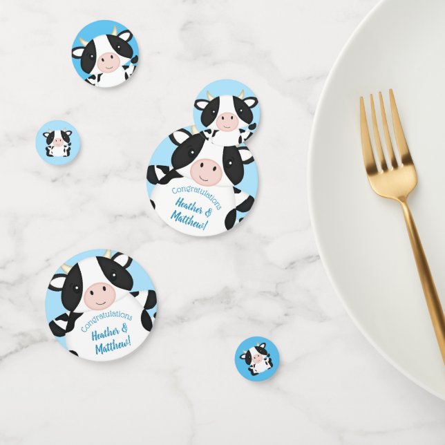 Confettis Baby shower de vache bleu (Groupe)