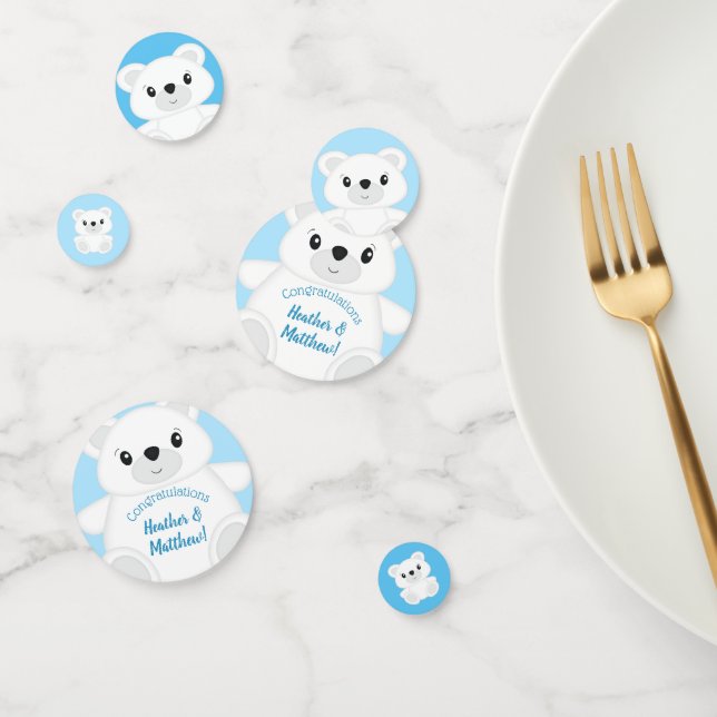 Confettis Baby shower d'ours bleu polaire (Groupe)