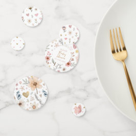 Confettis Baby shower Floral fleur sauvage Boho
