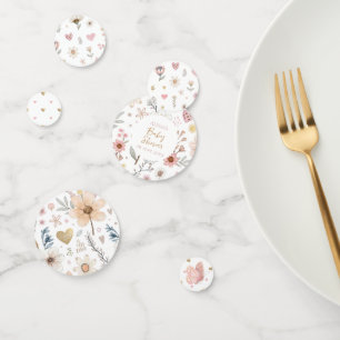 Confettis Baby shower Floral fleur sauvage Boho