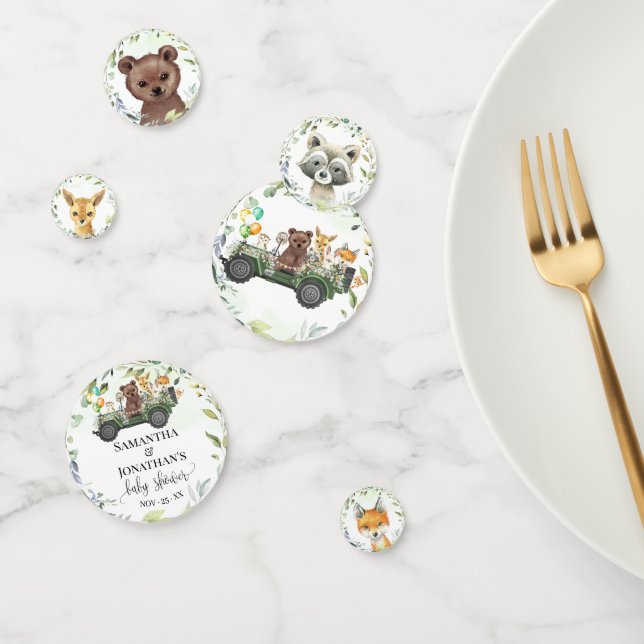 Confettis Baby shower forestier des animaux de la forêt (Groupe)
