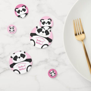Confettis Baby shower Ours Panda Rose