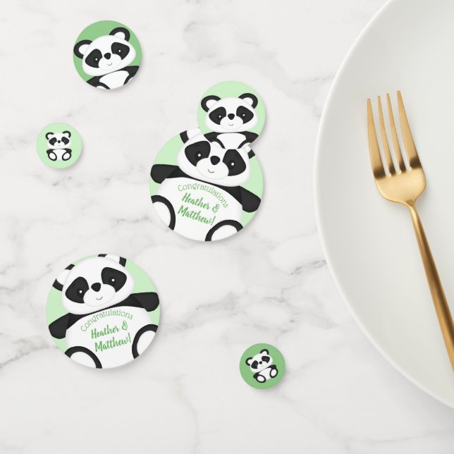 Confettis Baby shower Ours Panda Vert (Groupe)
