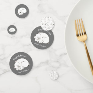 Confettis Baby shower Ours polaire Hiver gris Sexe Neutre