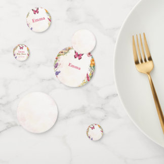 Confettis Baby shower papillon rose Jardin floral