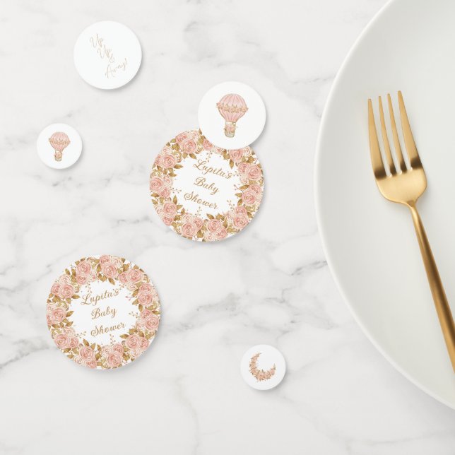 Confettis Baby shower Rose Whimsical Hot Air (Groupe)