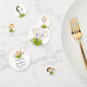 Confettis Baby shower Safari Wild Baby Animaux