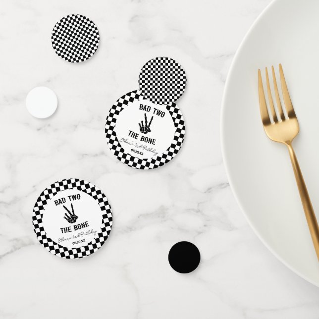 Confettis Bad Two The Bone Skeleton 2e fête d'anniversaire (Groupe)