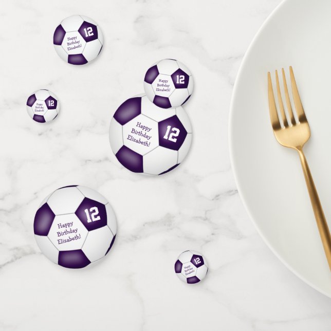 Confettis bal d'anniversaire de sport blanc violet (Groupe)