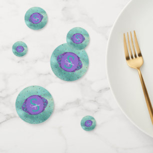 Confettis Balances de sirène turquoise et violette