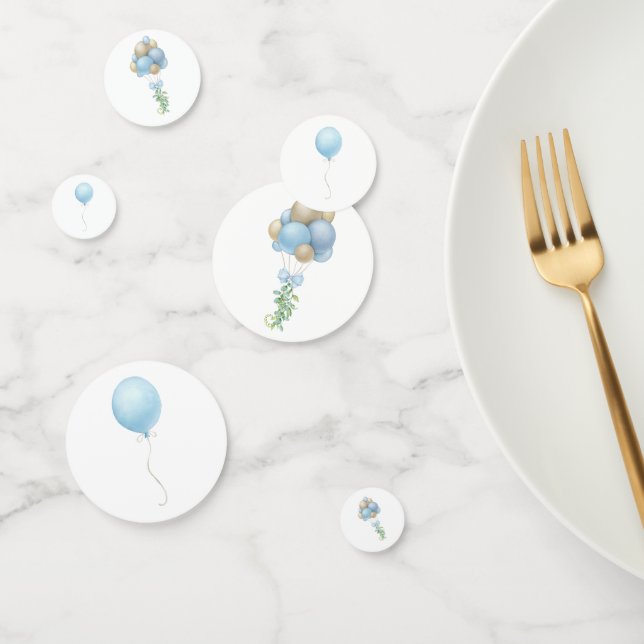 Confettis Ballons d'aquarelle bleu (Groupe)