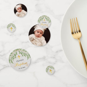 Confettis Baptême Foliage Marbre Faux Gold Foil Feuilles ver
