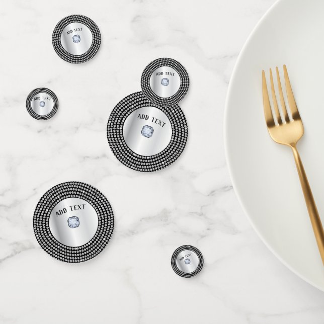 Confettis Beau Diamant d'argent Personnaliser le design (Groupe)