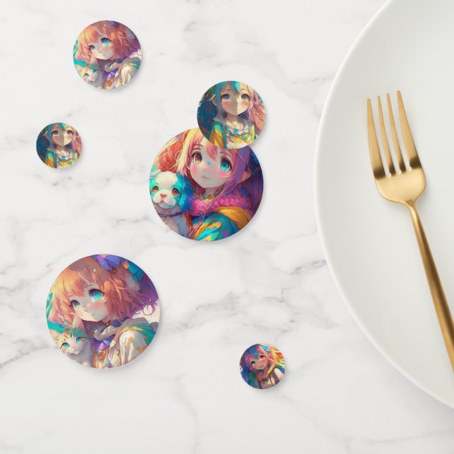 Confettis Belle Anime Colorée fille (Groupe)
