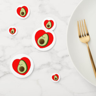 Confettis Belle Avocado En Dessin De Coeur Rouge