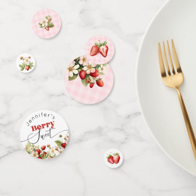 Confettis Berry fraise doux anniversaire (Groupe)