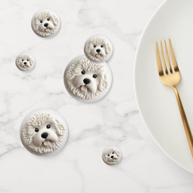 Confettis Bichon Frise Dog 3D inspiré (Groupe)