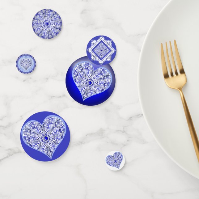 Confettis Bleu de dentelle en céramique de Grèce (Groupe)