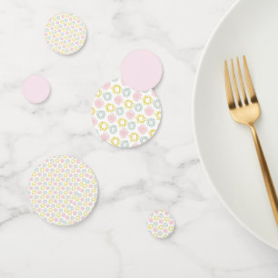 Confettis Bleu en bandes rose et blanche BABY SHOWER